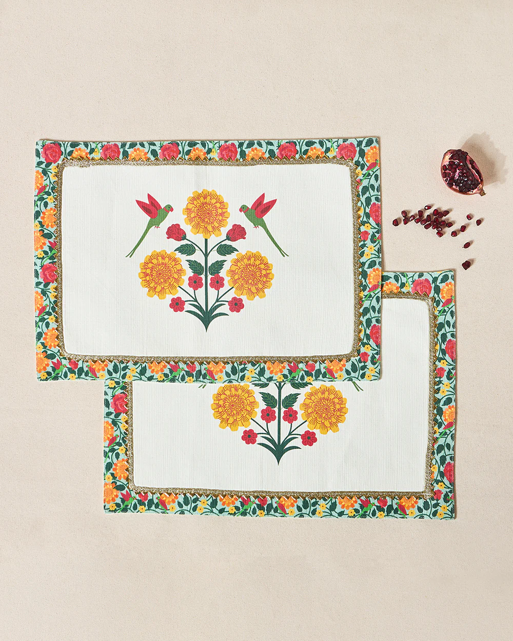 Rani Bagh Placemats, Set of 2 -  13"x19" | Palace Memoirs