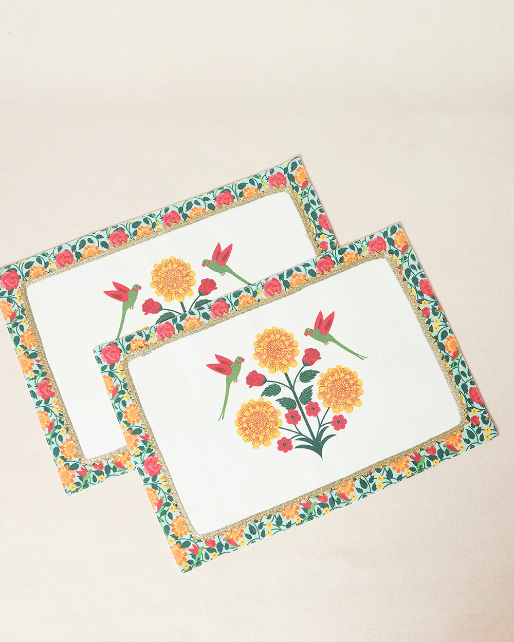 Rani Bagh Placemats, Set of 2 -  13"x19" | Palace Memoirs - Image 2