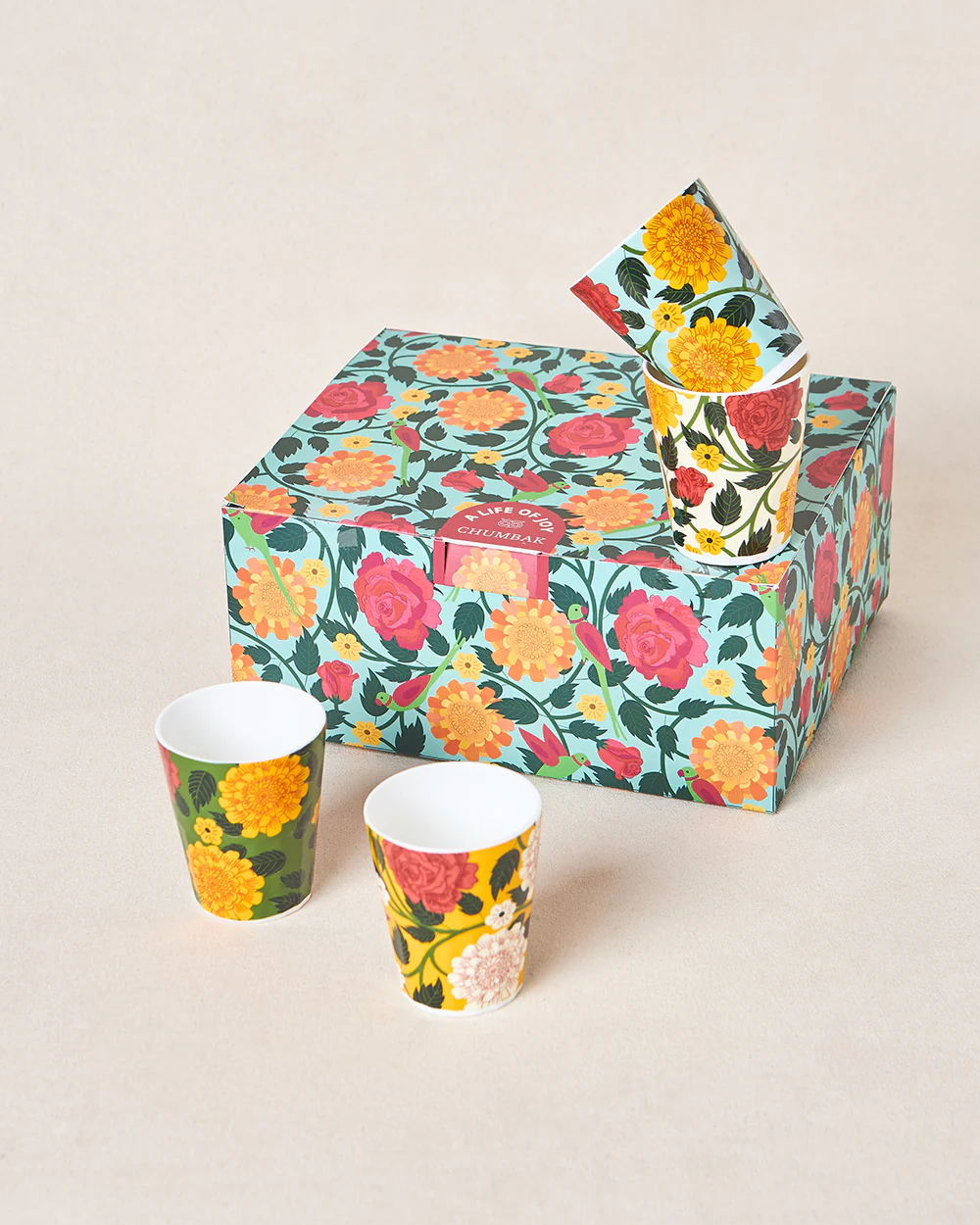 Rani Bagh Tumblers Gift Set - Set of 4, 180ml | Palace Memoirs