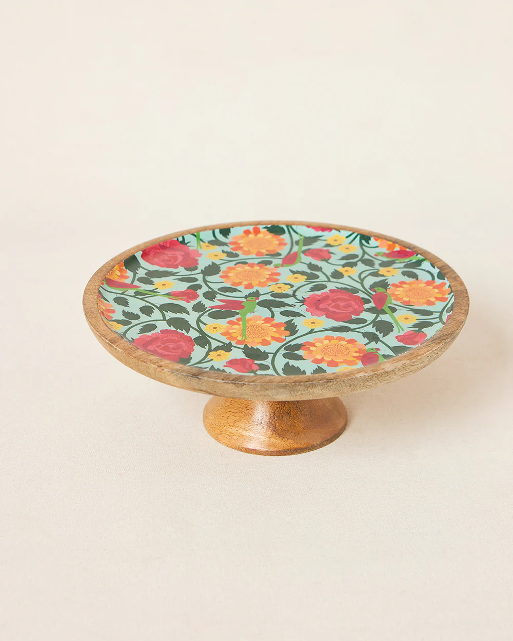 Rani Bagh Wooden Cake Stand , 10"dia | Palace Memoirs - Image 2