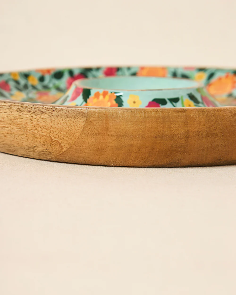 Rani Bagh Wooden Chip & Dip Platter, 12"dia | Palace Memoirs - Image 7