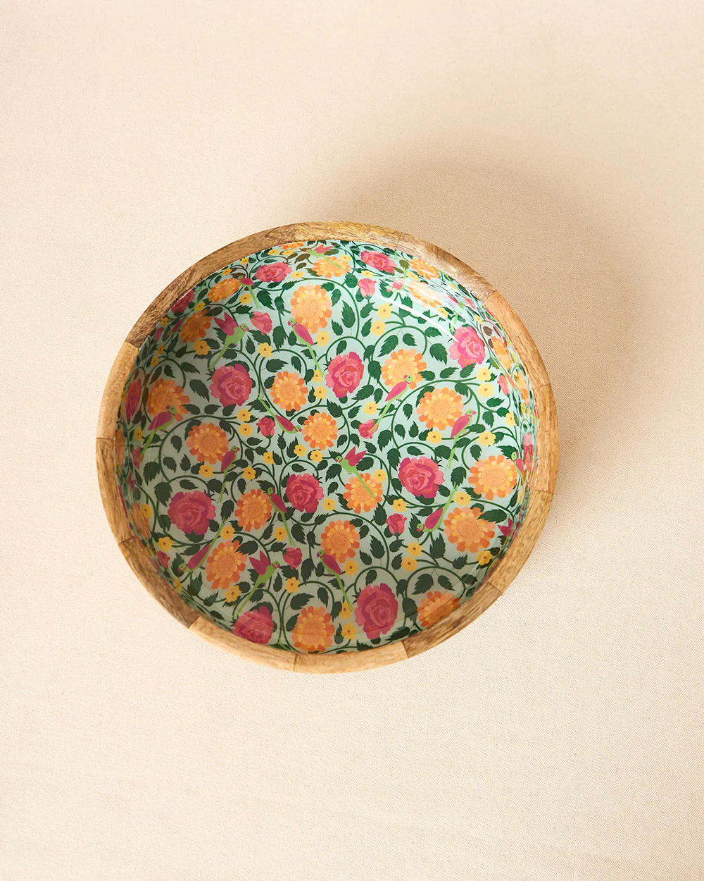 Rani Bagh Wooden Salad Bowl, 10"dia | Palace Memoirs - Image 2