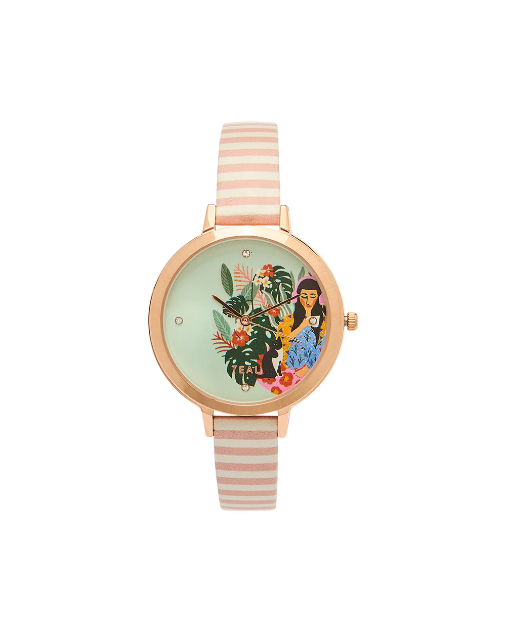 Live Slow Watch & Bracelet Set Peach & Rose Gold - Image 3