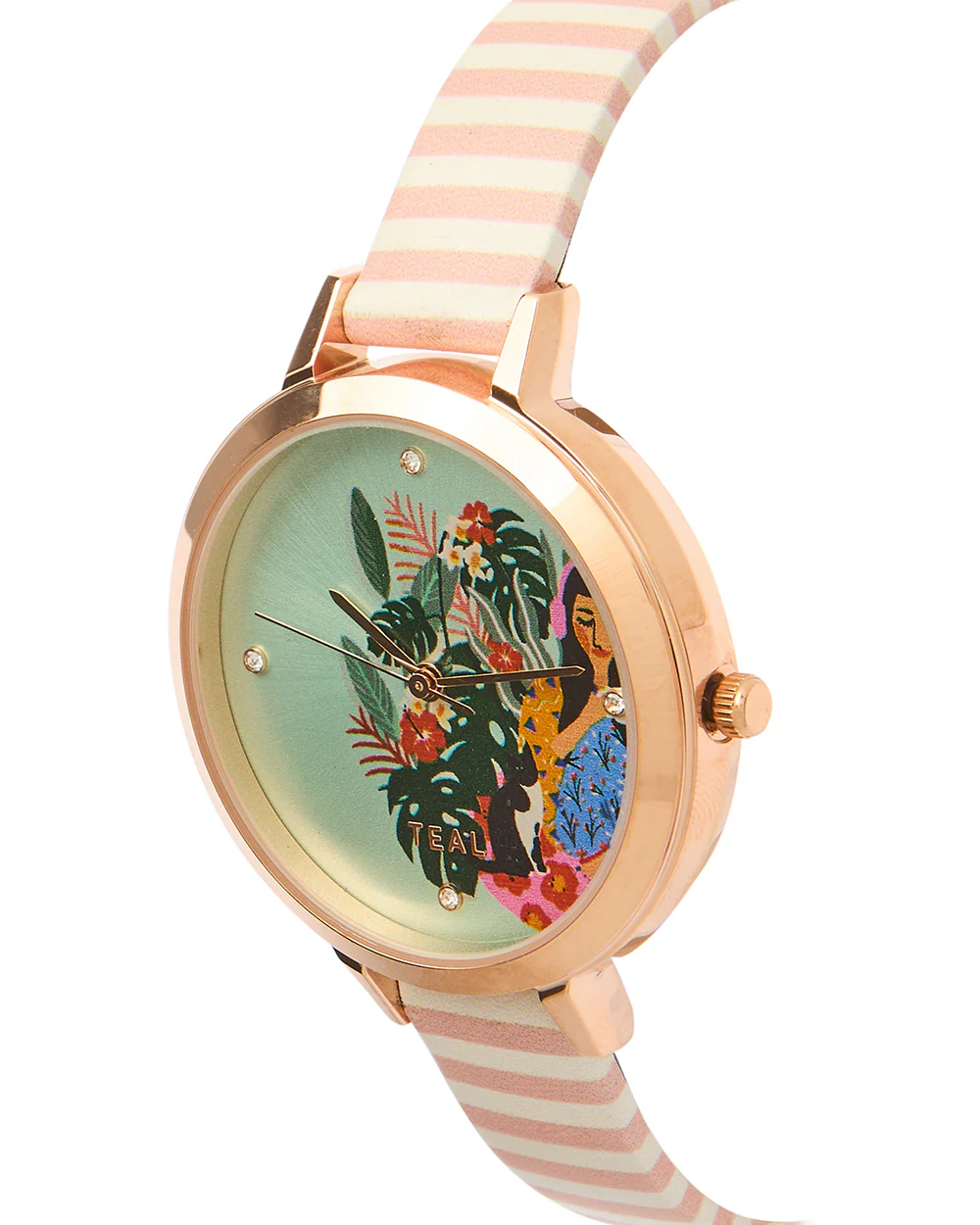 Live Slow Watch & Bracelet Set Peach & Rose Gold - Image 4