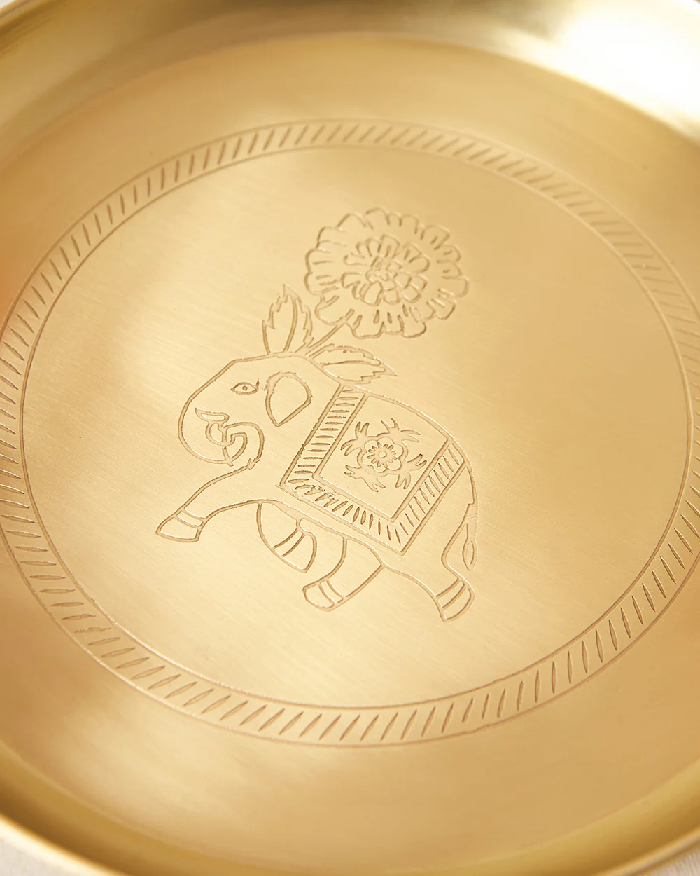 Royal Tusker Brass Plate, 10"dia | Palace Memoirs - Image 5