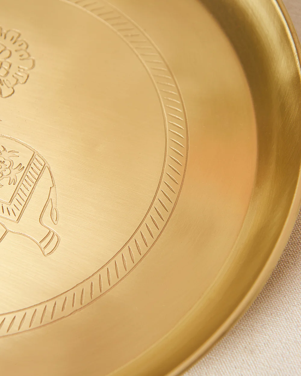 Royal Tusker Brass Plate, 10"dia | Palace Memoirs - Image 8