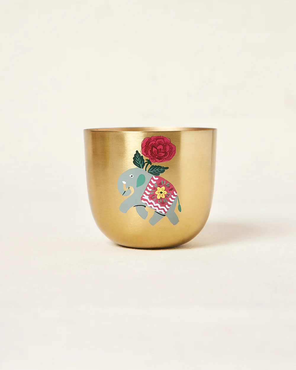 Royal Tusker Hand-painted Planter, 5" dia | Palace Memoirs - Image 2