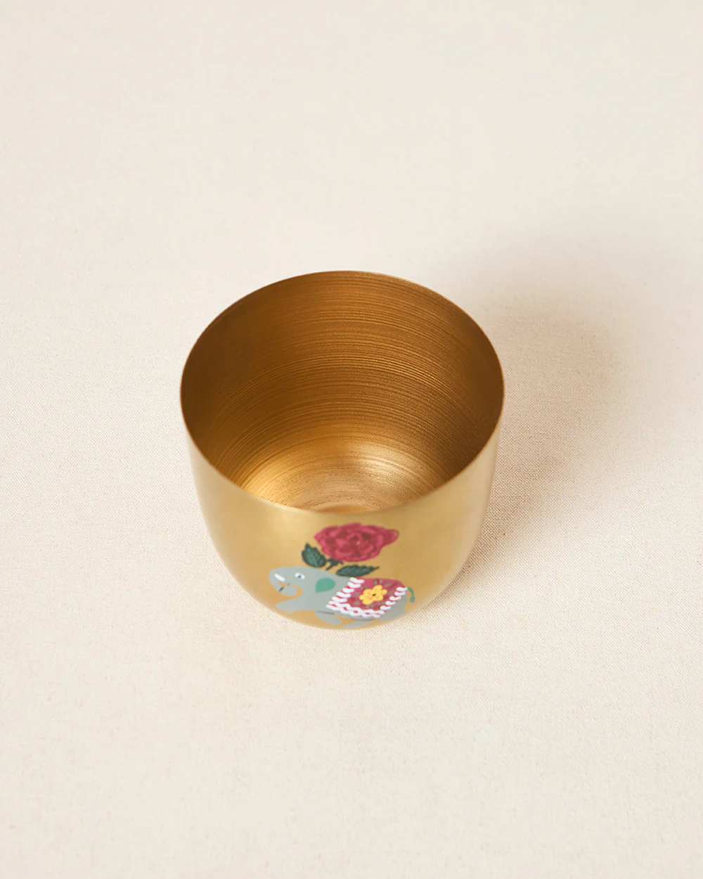 Royal Tusker Hand-painted Planter, 5" dia | Palace Memoirs - Image 3
