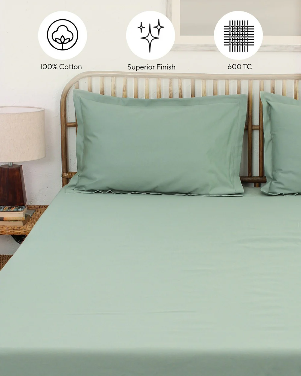Sage Soiree - Queen Size Bedsheet Set 600TC - Image 6