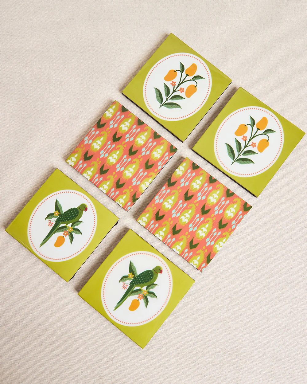 Serenade Wooden Coasters - Set of 6| Summer Serenade - Image 2