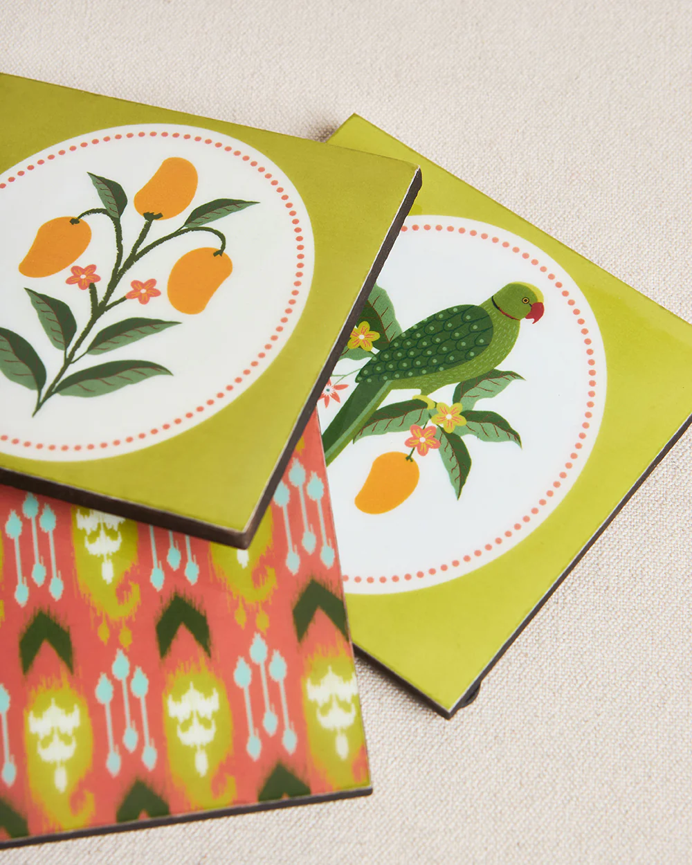 Serenade Wooden Coasters - Set of 6| Summer Serenade - Image 3