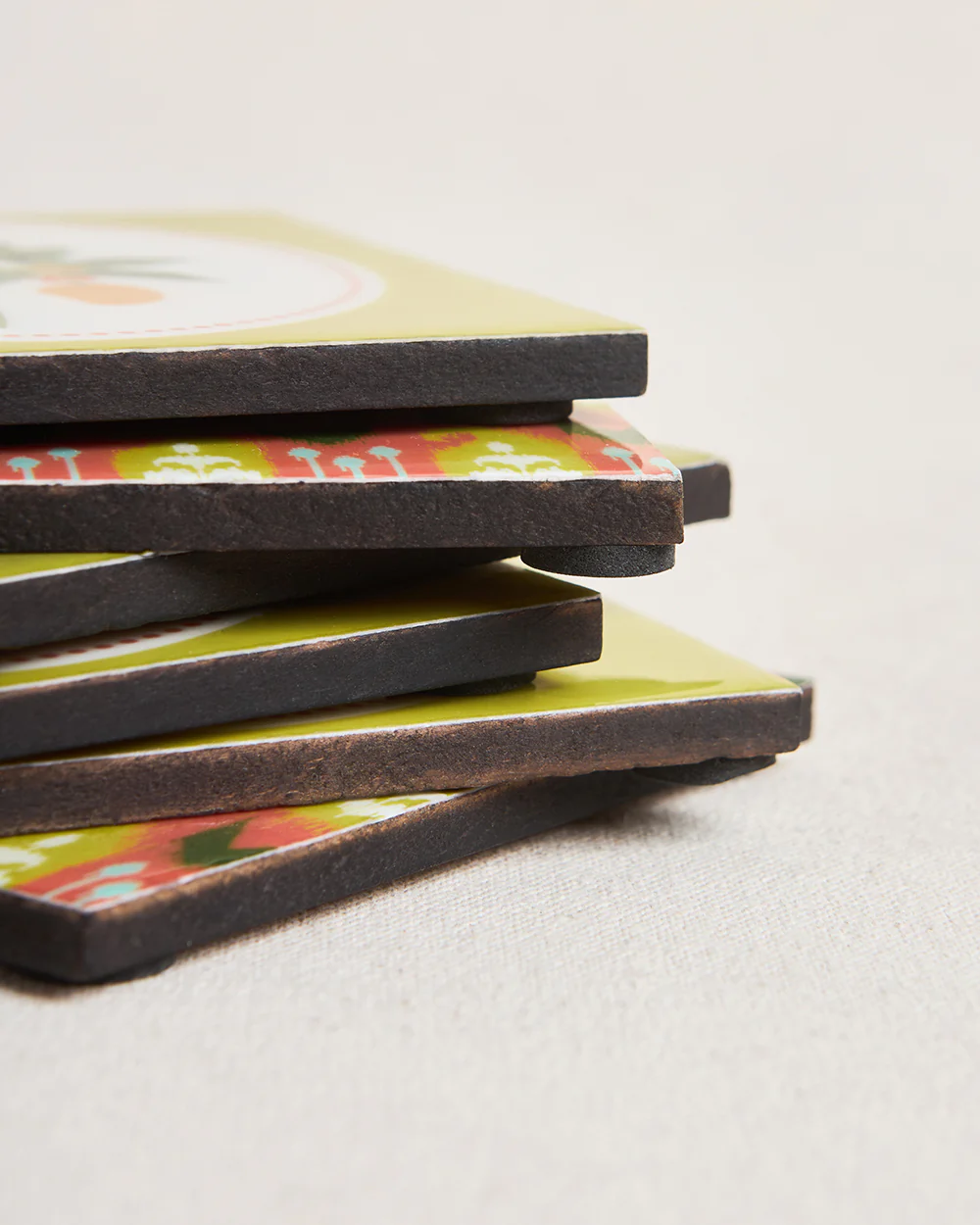 Serenade Wooden Coasters - Set of 6| Summer Serenade - Image 6