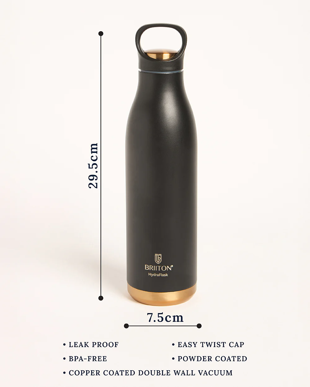 Spring Vacuum Bottle, 750 ml | Black - Image 4