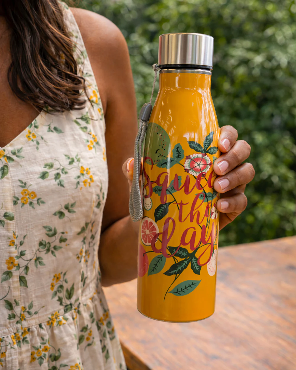 Squeeze the Day Steel Bottle, 700 ml | Citrus Zest - Image 3