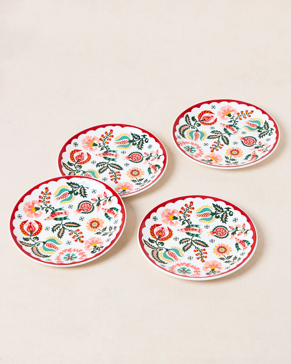 Suzani Blossom Snack Plates Gift Set of 4 - Image 2