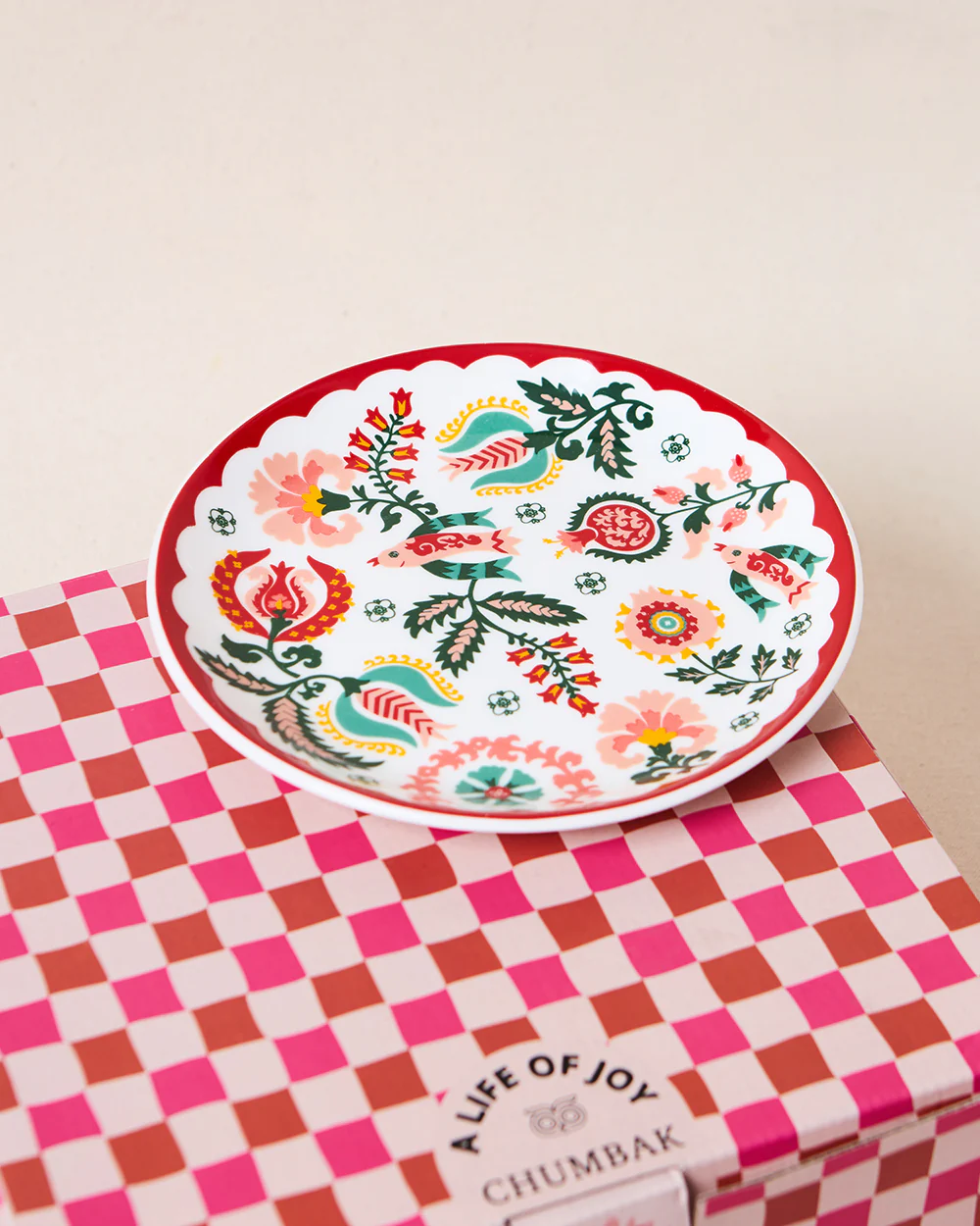 Suzani Blossom Snack Plates Gift Set of 4 - Image 6