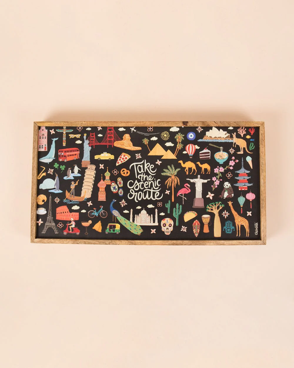Take the Scenic Route Black Foldable Breakfast Tray - Image 3