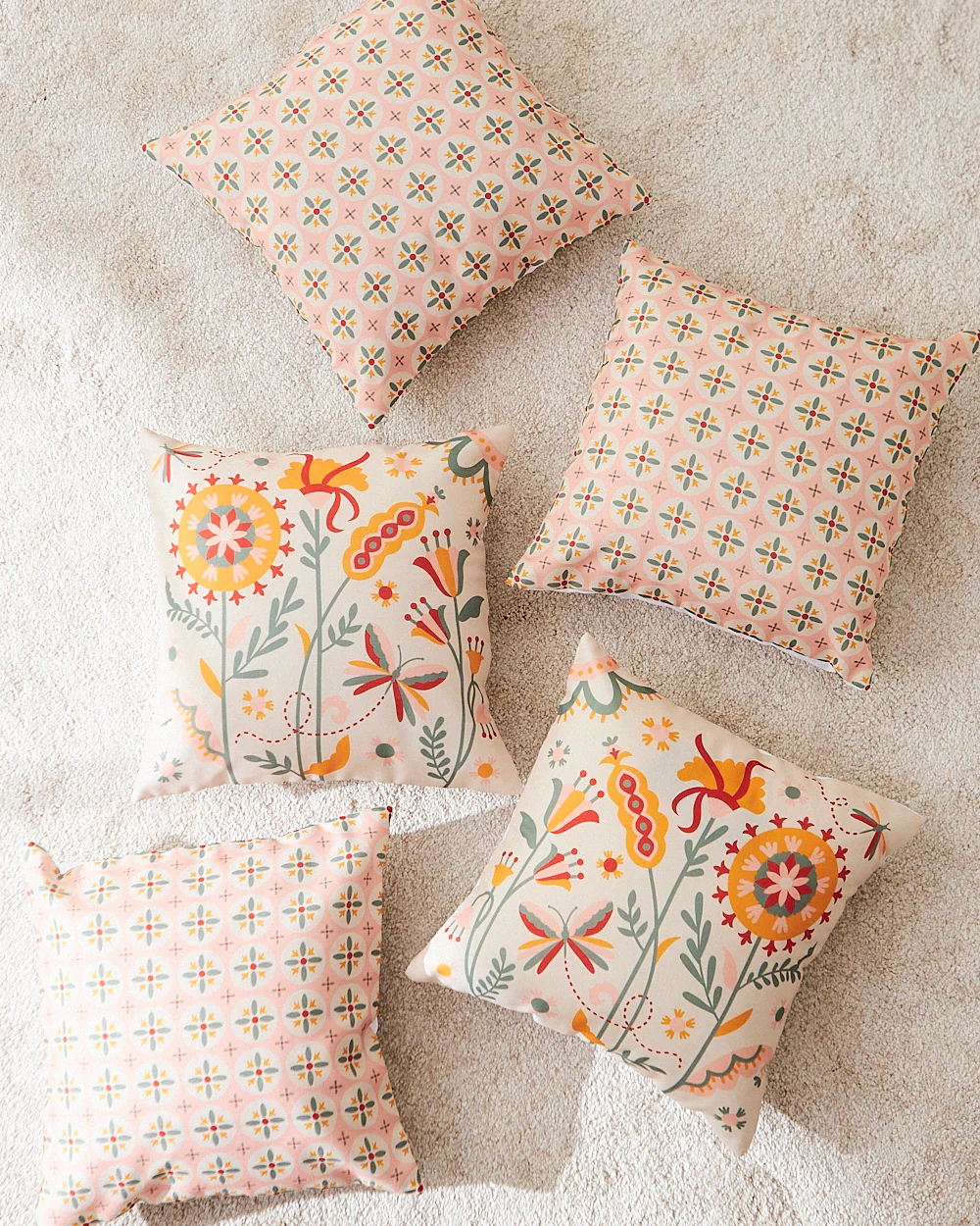 Teal by Chumbak 16" Cushion Covers , Set of 5 Multi color| Zip closure - Image 50