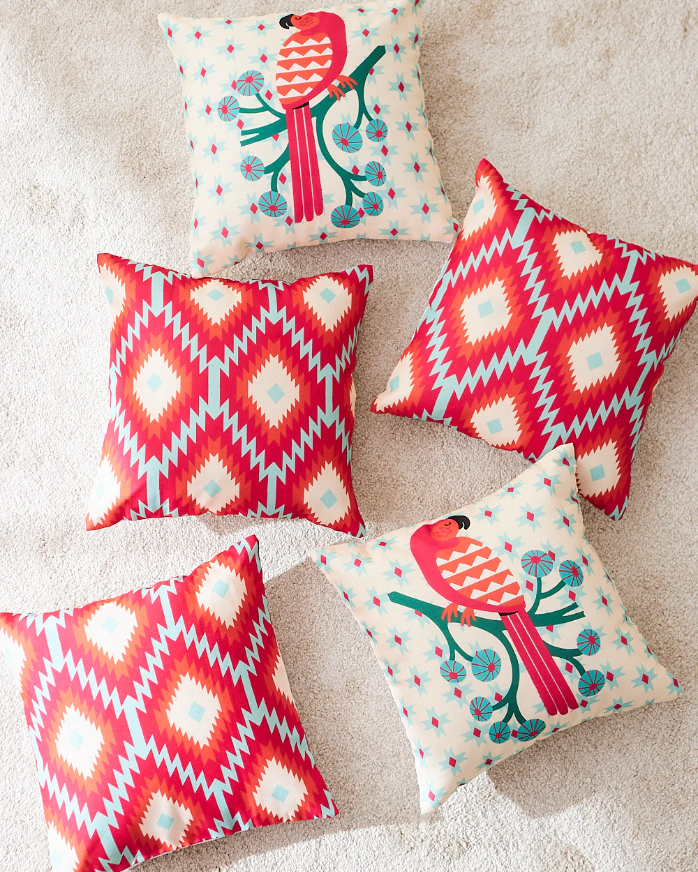 Teal by Chumbak 16" Cushion Covers , Set of 5 Multi color| Zip closure - Image 67