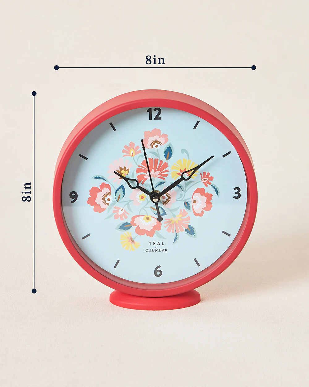 Teal by Chumbak | Bloom Garden Table and Wall Clock, 8' dia - Image 6
