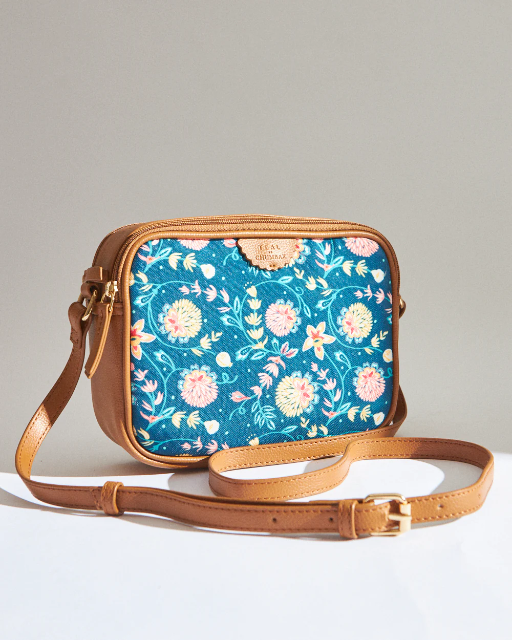 Teal by Chumbak Blue Bloom Box Sling Bag - Image 2