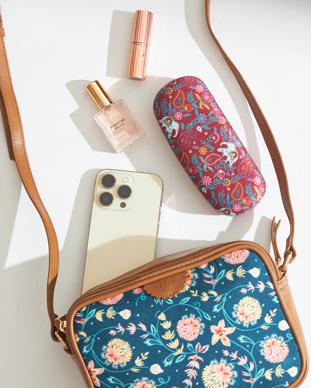 Teal by Chumbak Blue Bloom Box Sling Bag - Image 3