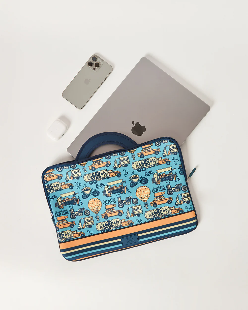 Teal by Chumbak Caffeine Hustle Laptop Sleeve, 15" - Image 3