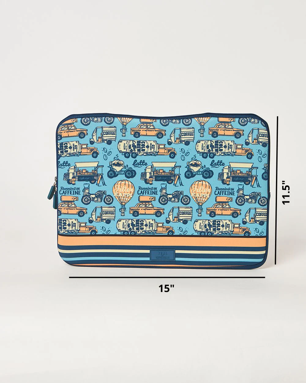 Teal by Chumbak Caffeine Hustle Laptop Sleeve, 15" - Image 8