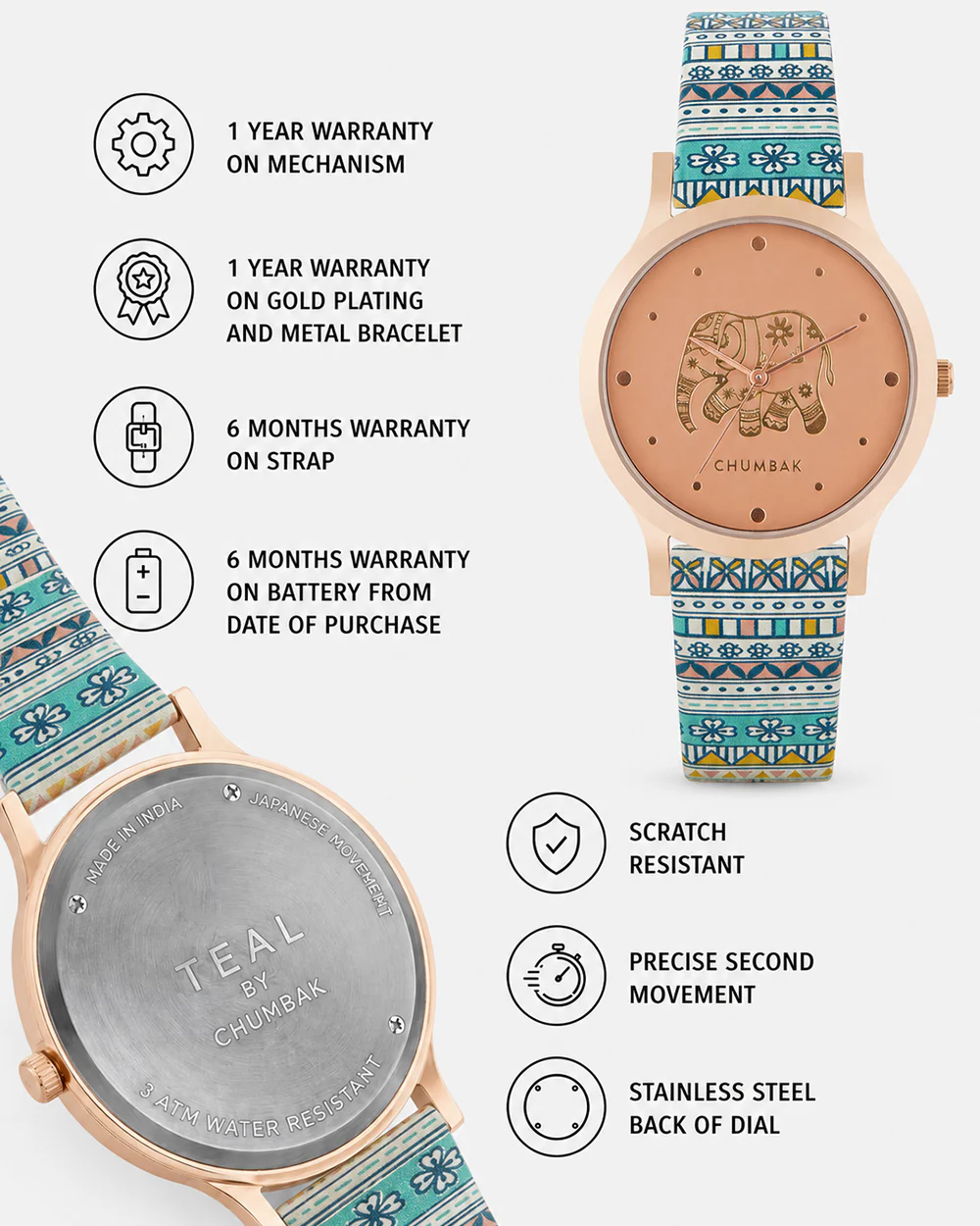 TEAL by Chumbak Carnival Elephant Watch - Image 6