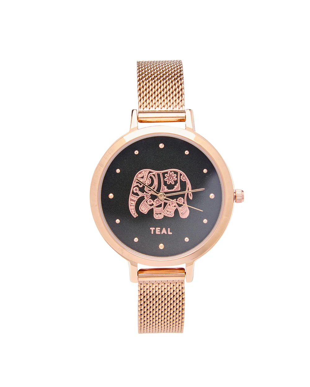 Teal by Chumbak Carnival Elephant Watch,Stainless Steel Mesh Strap - Image 2