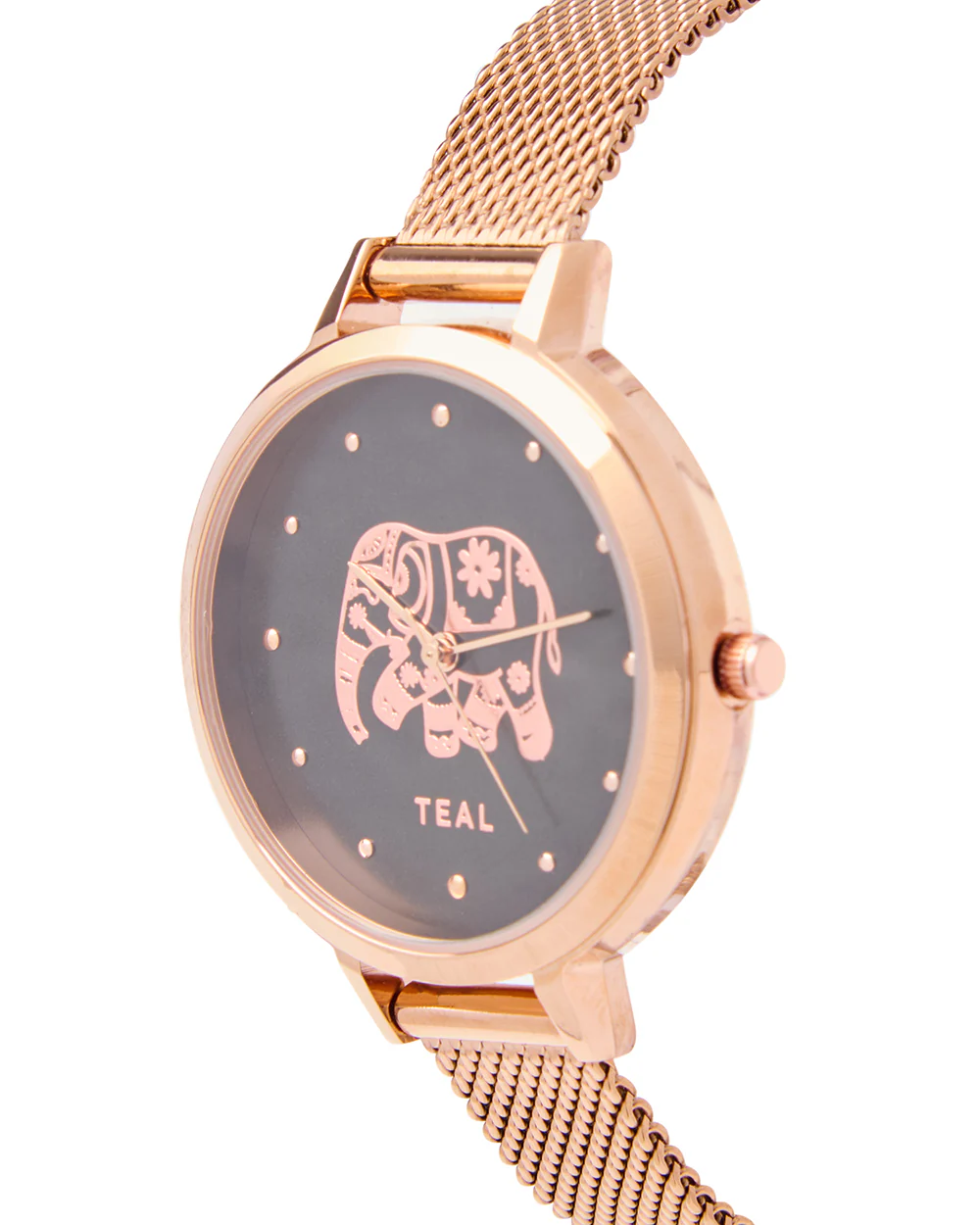 Teal by Chumbak Carnival Elephant Watch,Stainless Steel Mesh Strap - Image 3