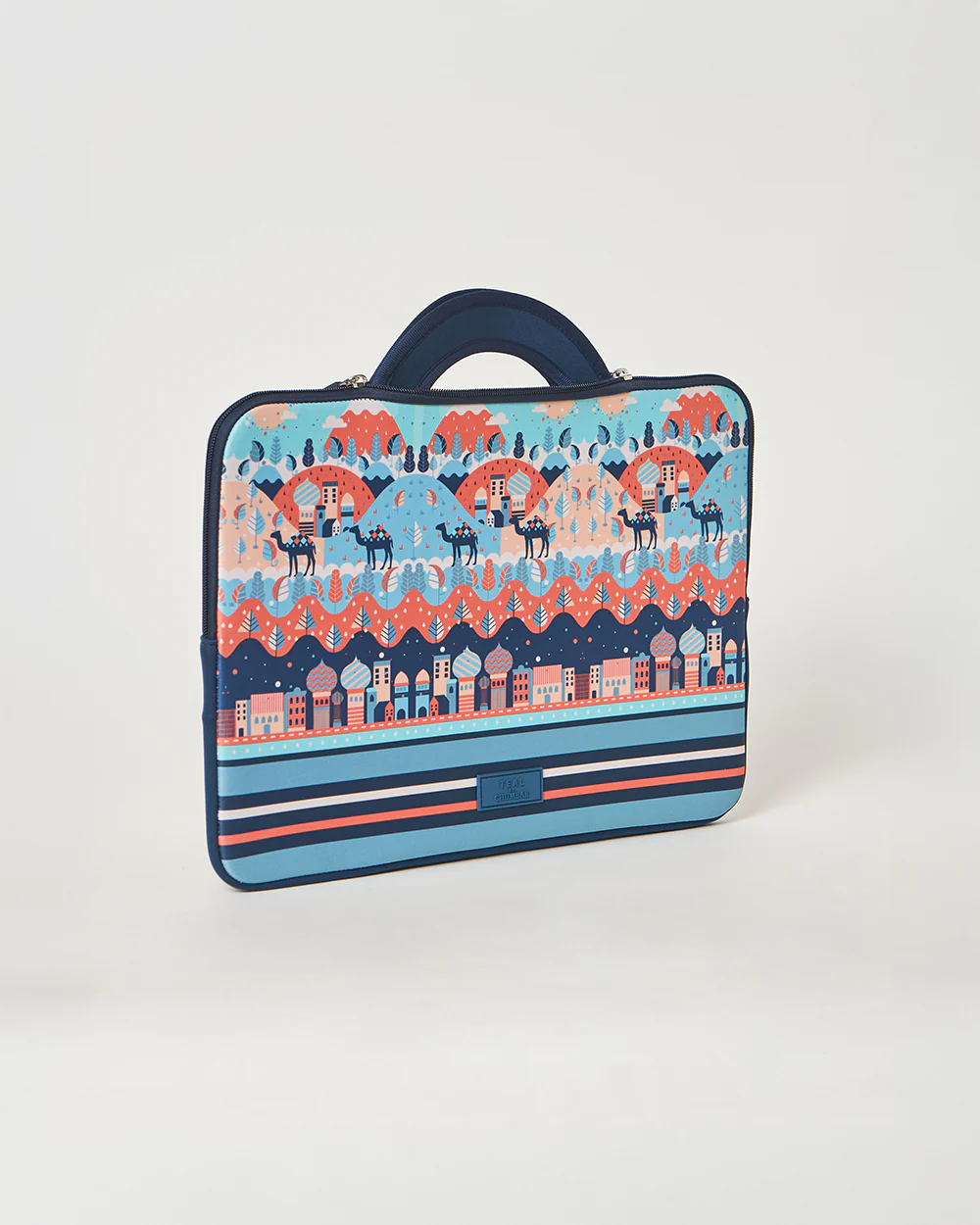 Teal by Chumbak Desert Caravan Laptop Sleeve, 13" - Image 6