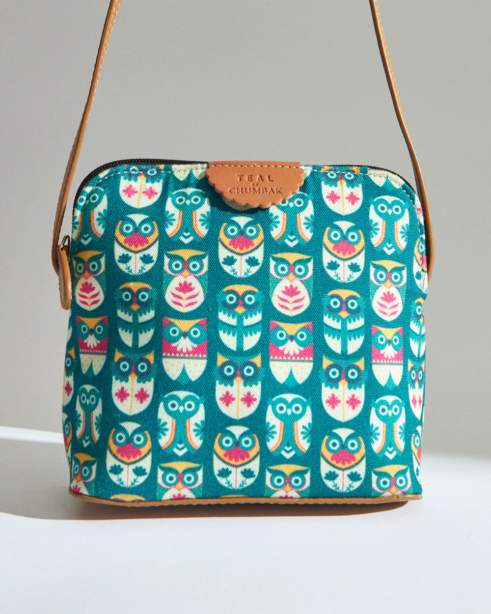 Teal By Chumbak Flower Owl Sling Bag - Teal - Image 4