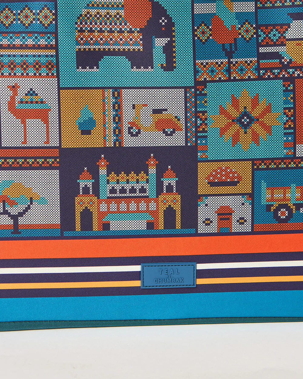 Teal by Chumbak Folk Tales Laptop Sleeve, 13" - Image 5