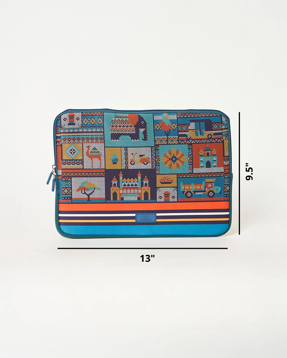 Teal by Chumbak Folk Tales Laptop Sleeve, 13" - Image 8