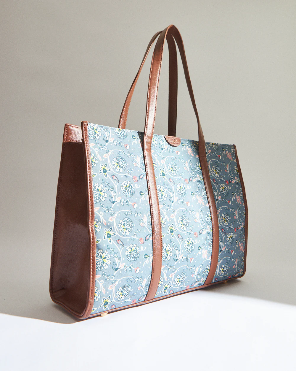 Teal by Chumbak Grey Bloom Canvas Tote - Image 4
