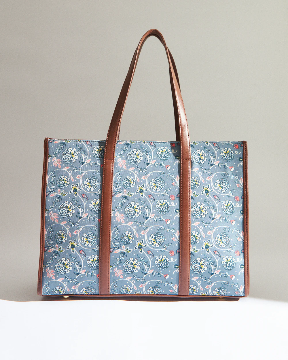 Teal by Chumbak Grey Bloom Canvas Tote - Image 6