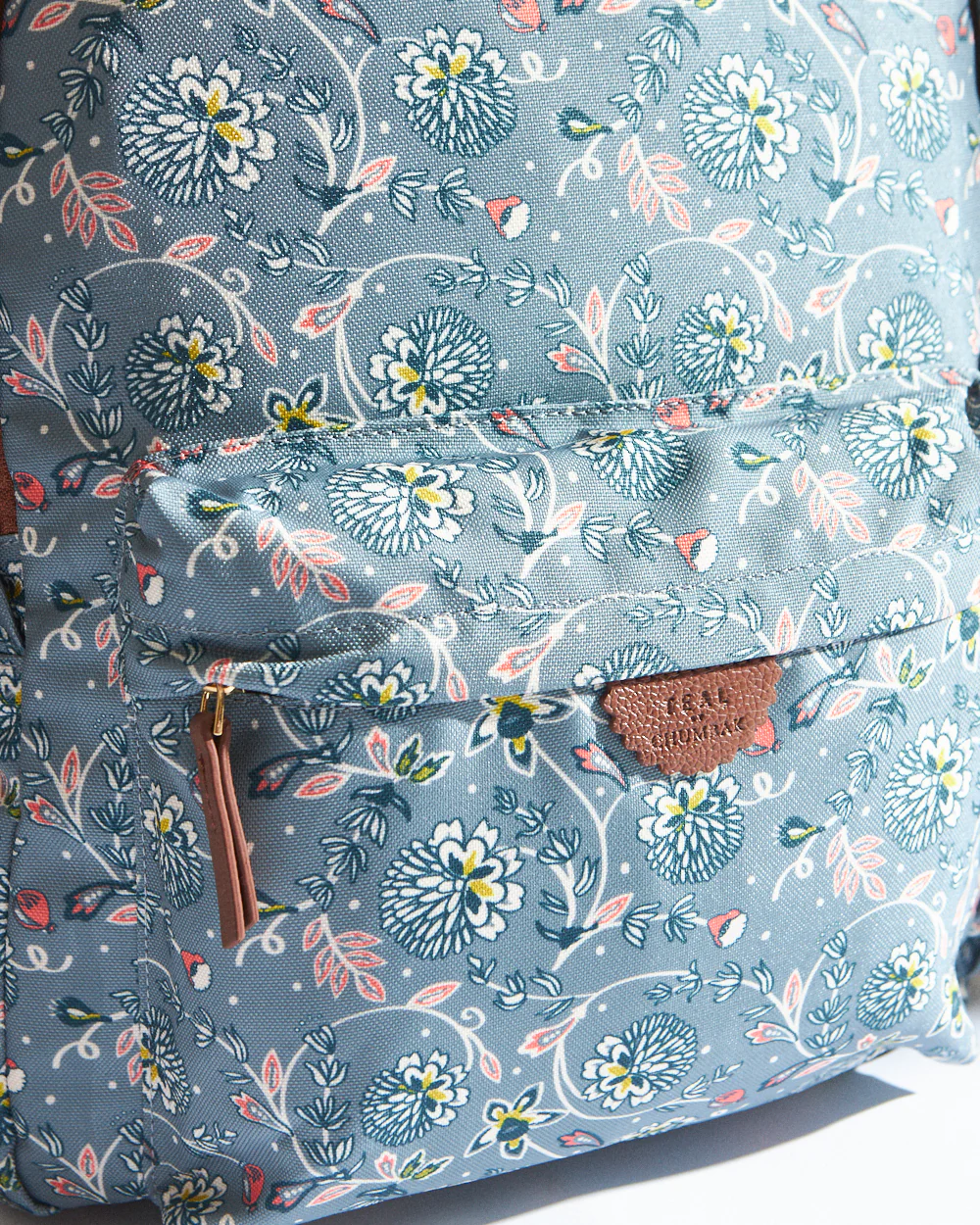 Teal by Chumbak Grey Bloom Laptop Backpack - Image 4