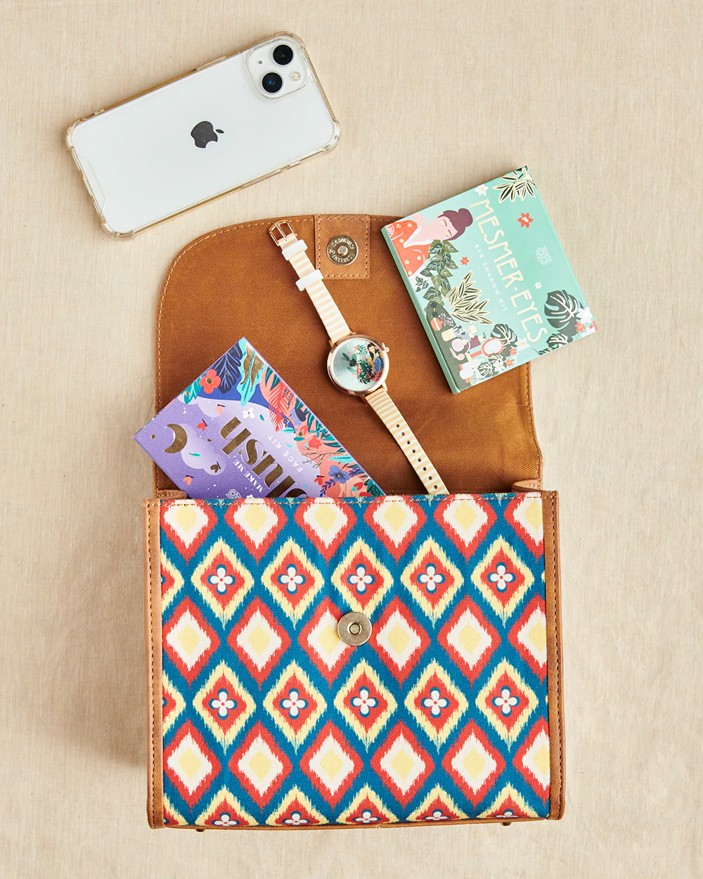 Teal by Chumbak Ikkat Glow Crossbody Bag - Image 8