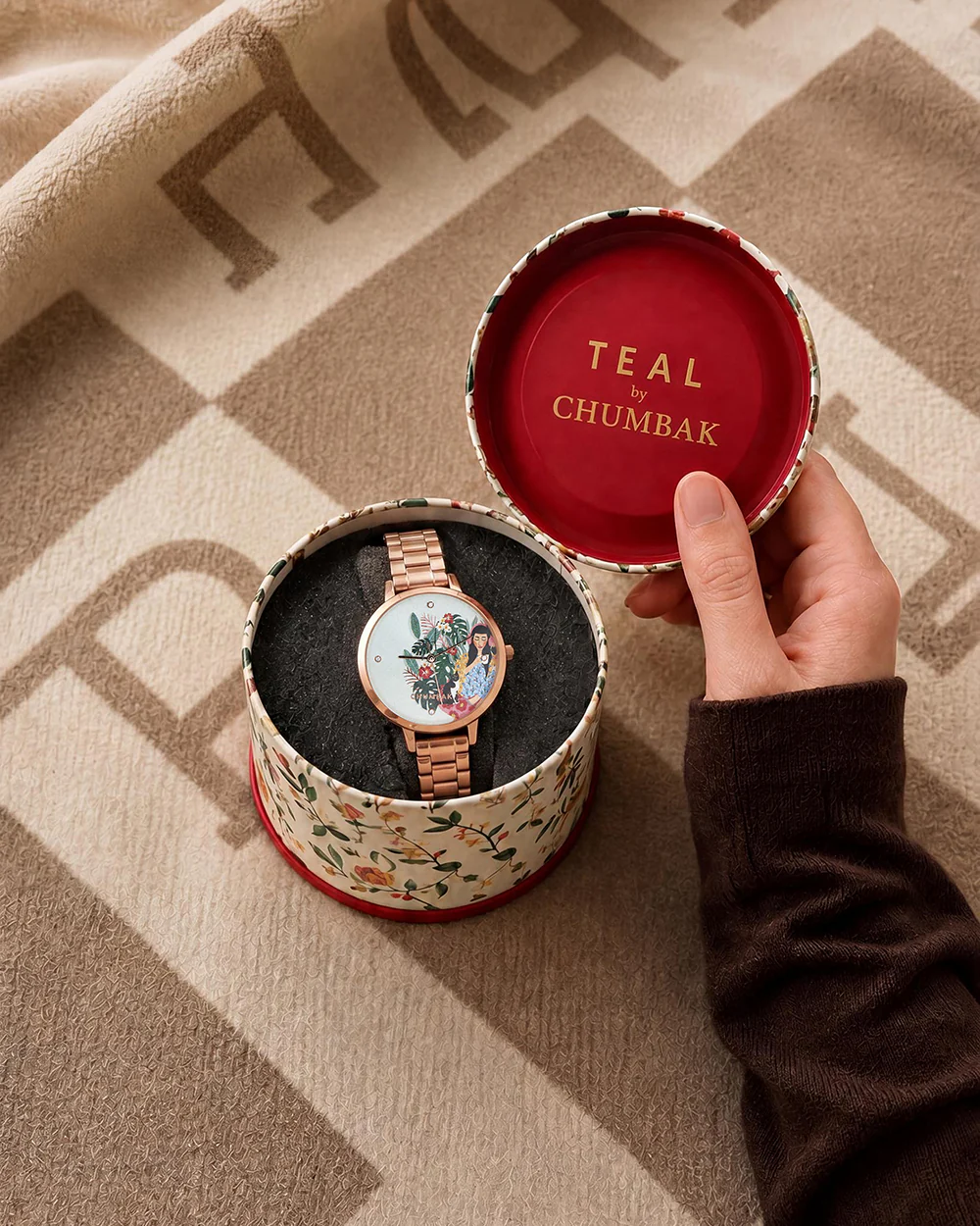 Teal by Chumbak Live Slow Watch,Stainless Steel Link Strap - Image 7