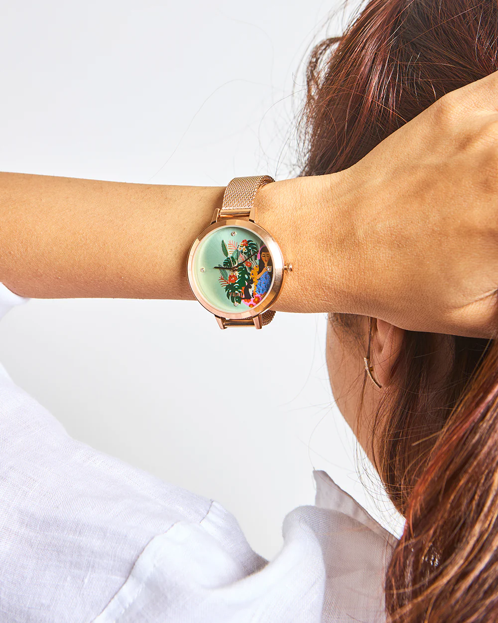 Teal by Chumbak Live Slow Watch,Stainless Steel Mesh Strap - Image 5