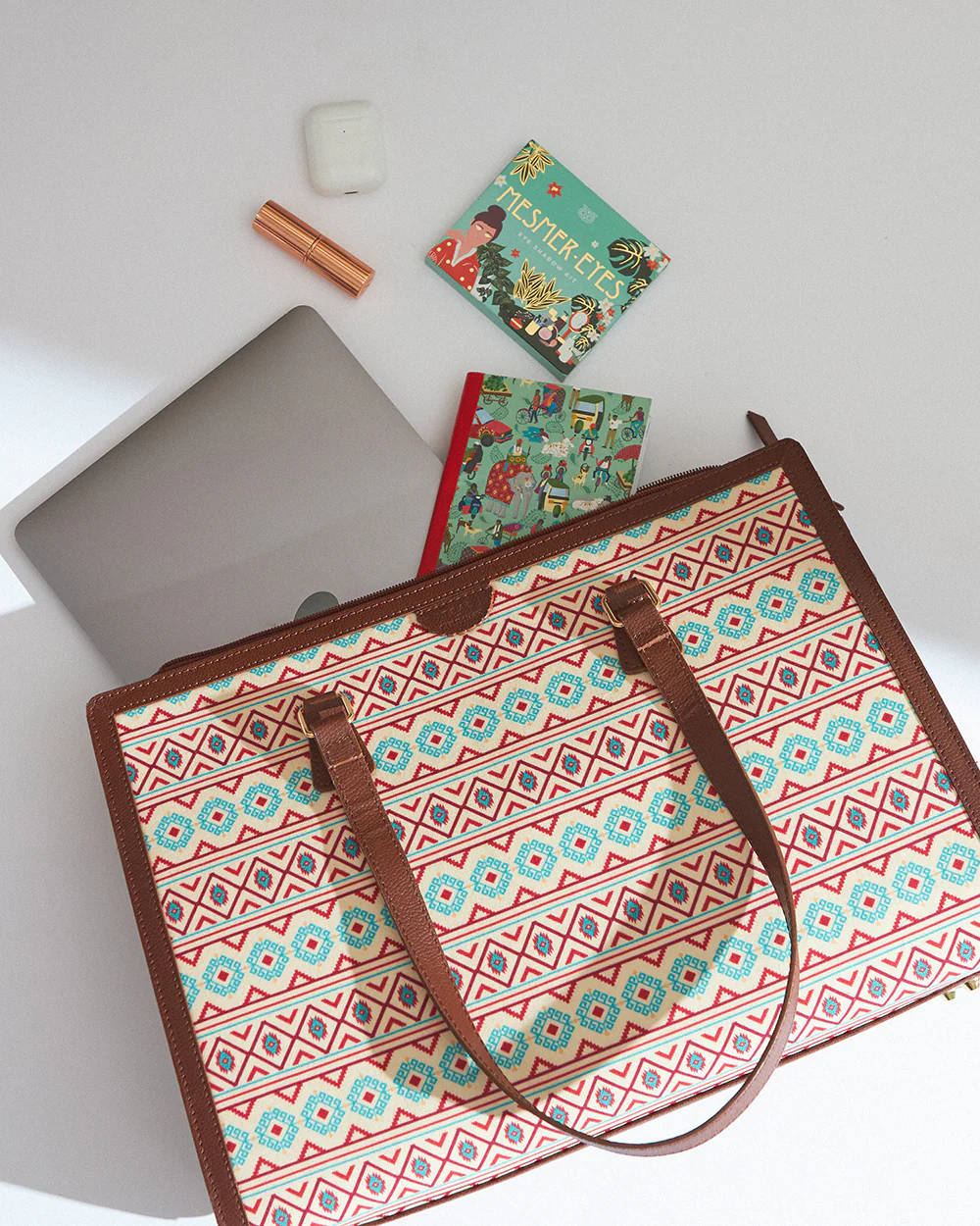Teal by Chumbak Mercado Aztec Office Tote - Image 2