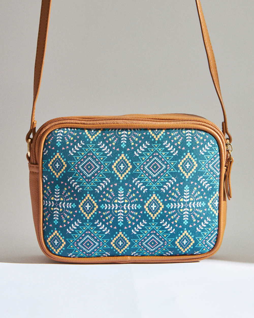 Teal by Chumbak Mexico Aztec Box Sling Bag - Image 7