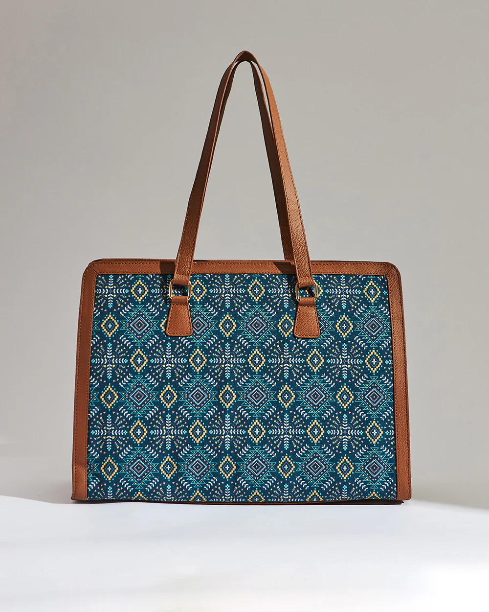 Teal by Chumbak Mexico Aztec Office Tote - Image 6