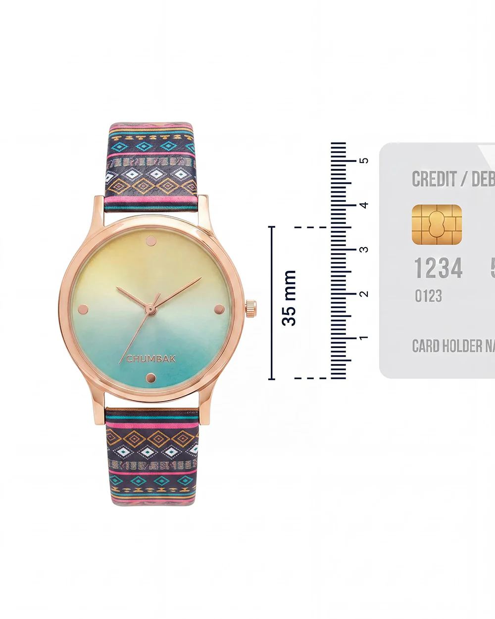 TEAL by Chumbak Ombre Aztec Watch-Black - Image 5