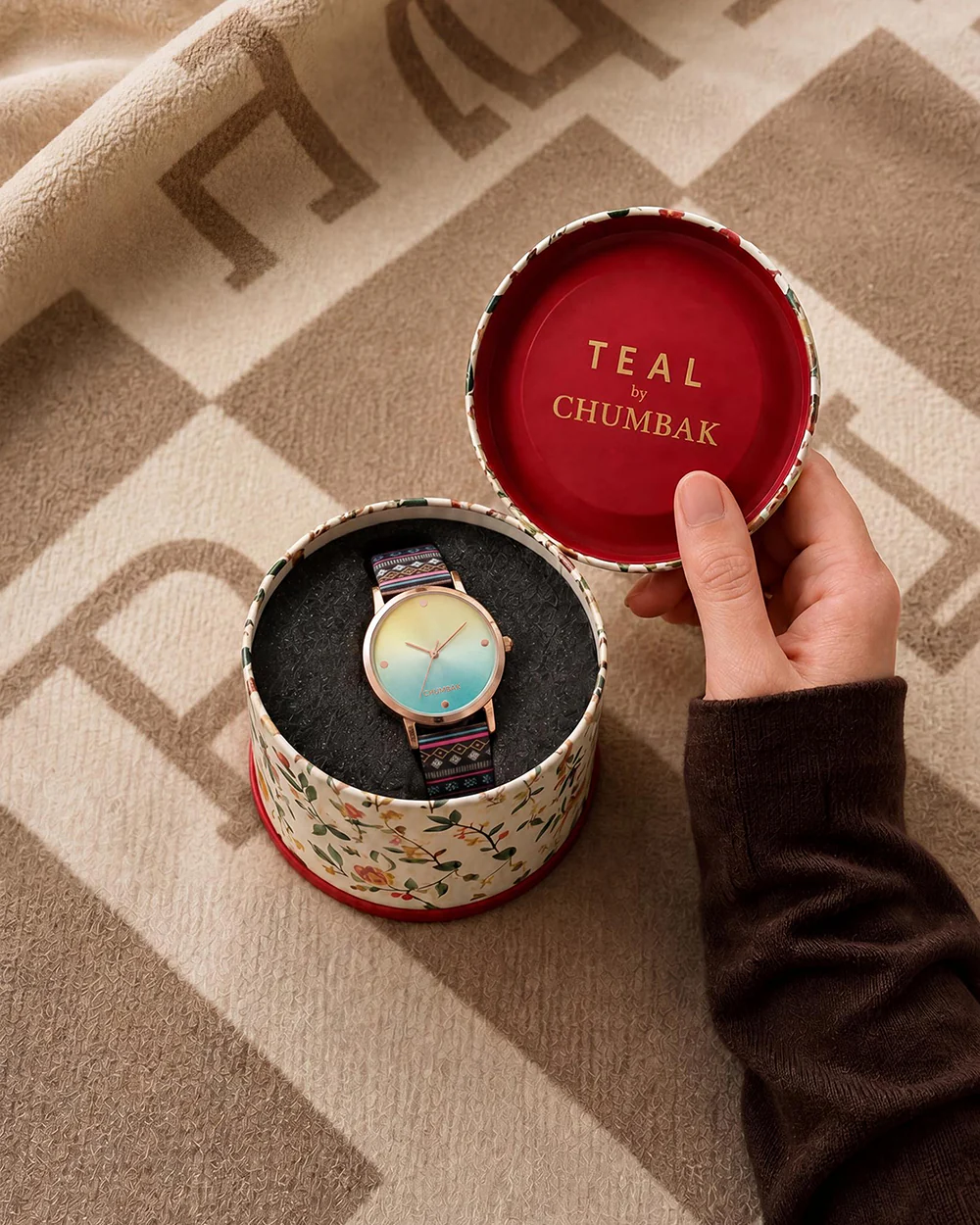 TEAL by Chumbak Ombre Aztec Watch-Black - Image 7
