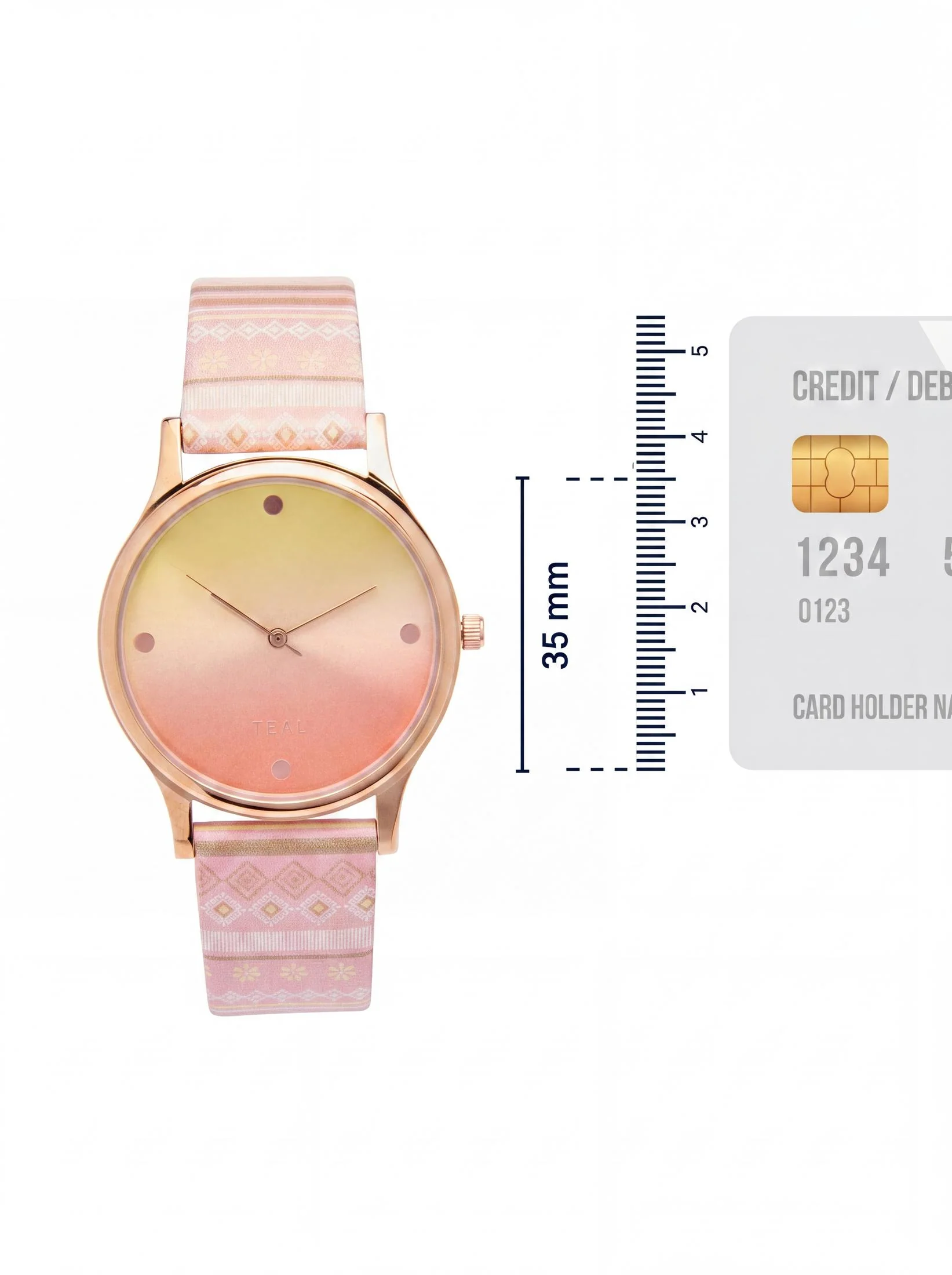 TEAL by Chumbak Ombre Aztec Watch-Peach - Image 5