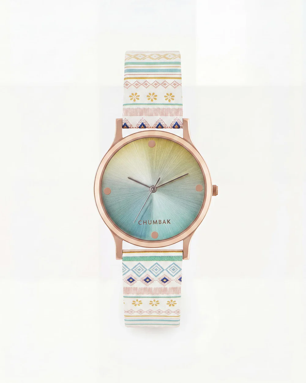 TEAL by Chumbak Ombre Aztec Watch-White - Image 2