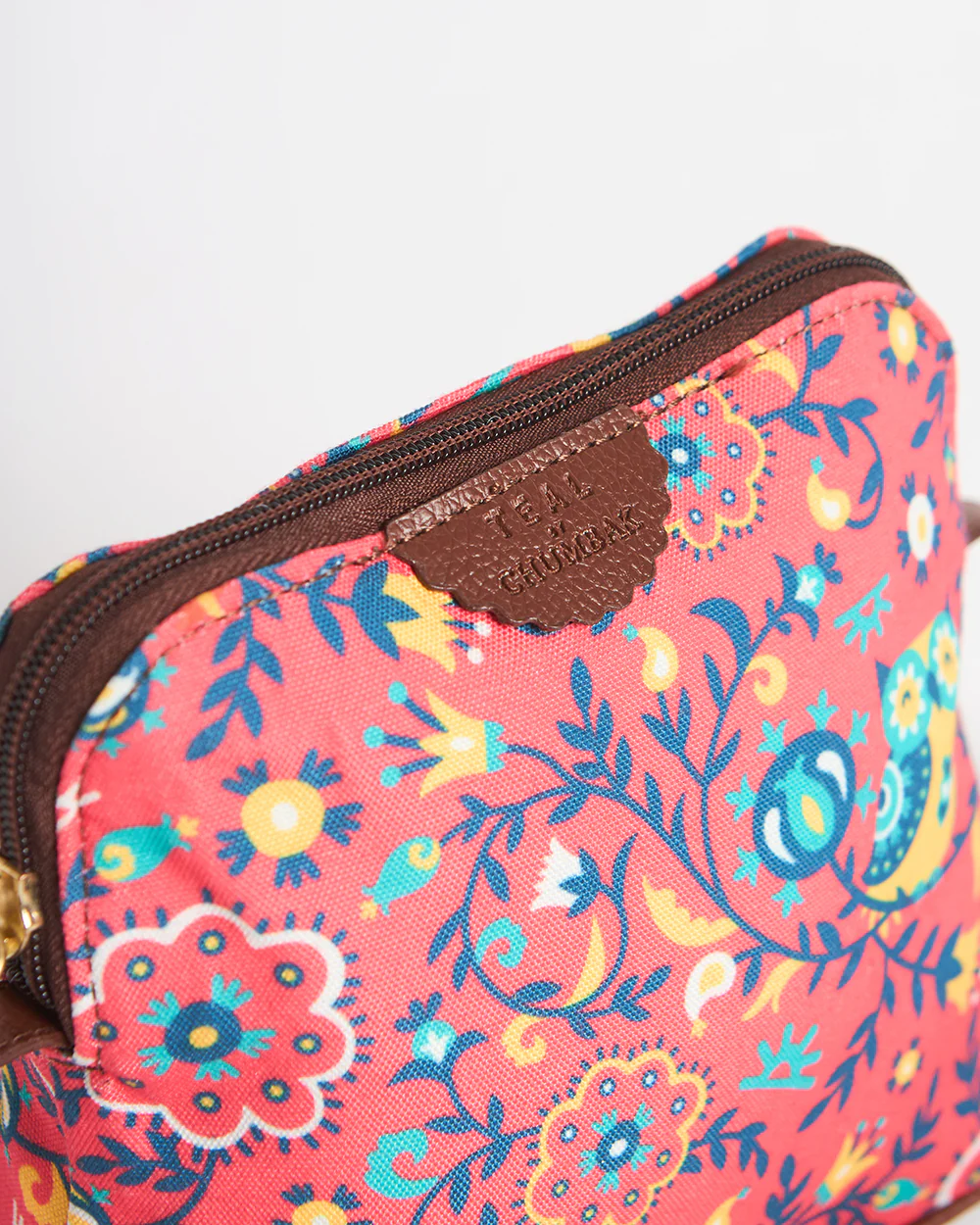 Teal By Chumbak Bukhara Blooms and Boons Sling Bag - Coral - Image 5