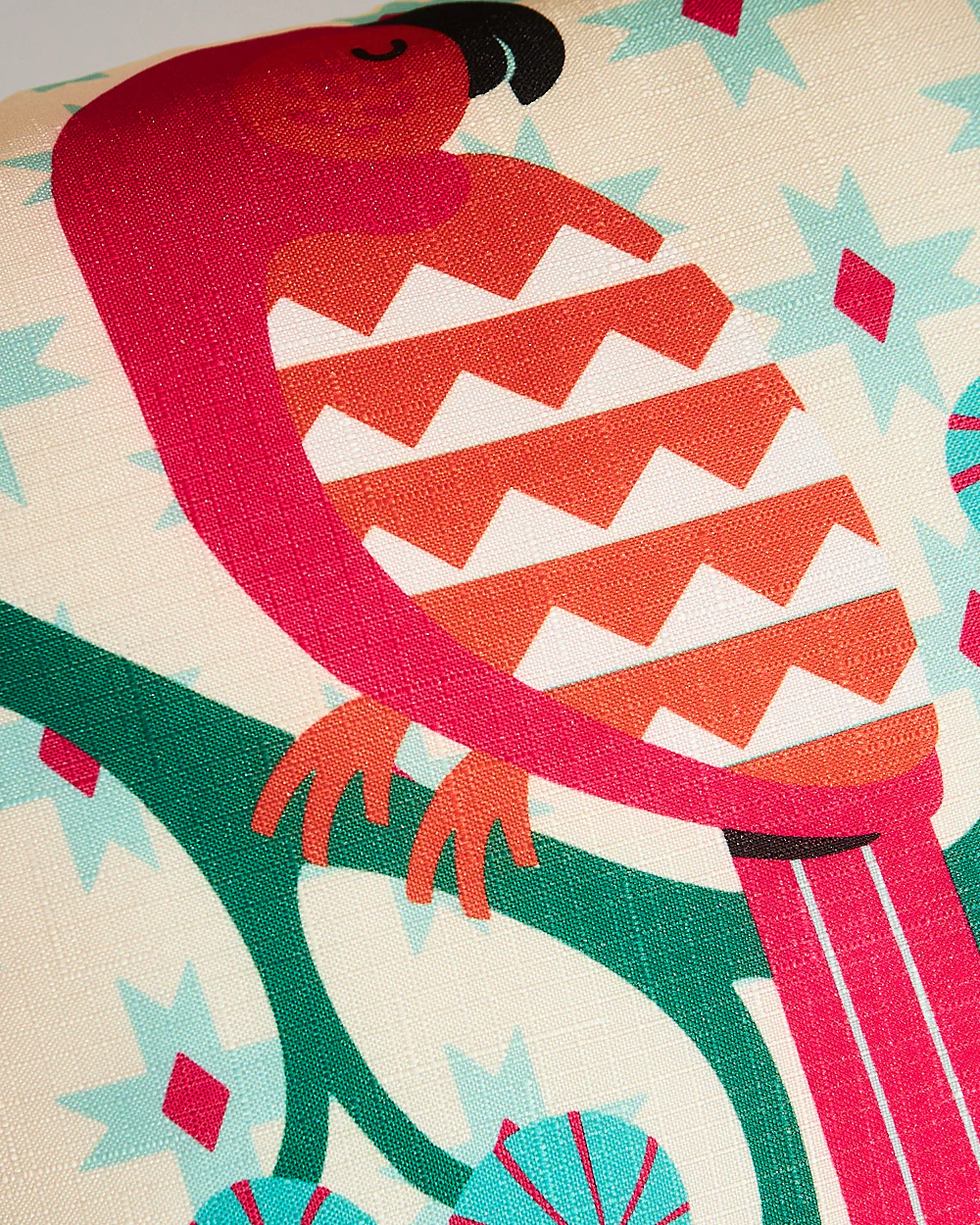 Teal by Chumbak | Parrot Paradise 16" Cushion Cover, Set of 5 - Image 5